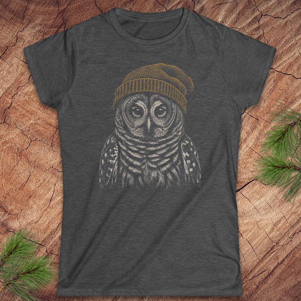 Fuzzy Cap Barred Owl Women's Tee