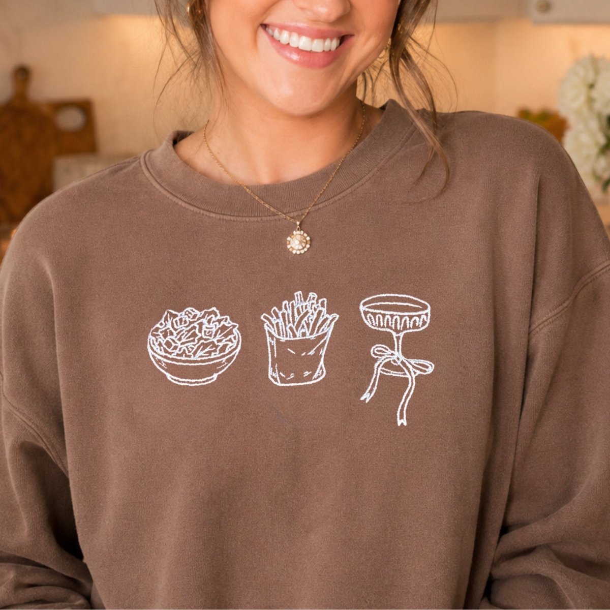 'Girl Dinner' Embroidered Cozy Crew product image 7
