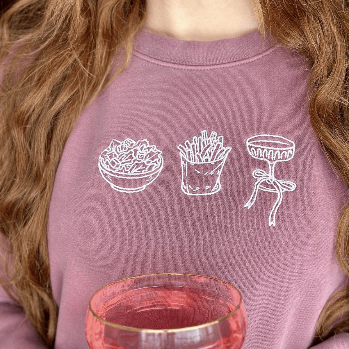 'Girl Dinner' Embroidered Cozy Crew product image 1