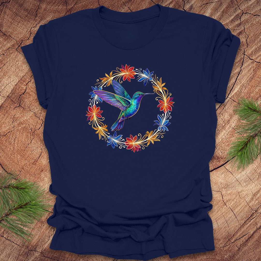 Hummingbird Ring of Flowers Tee