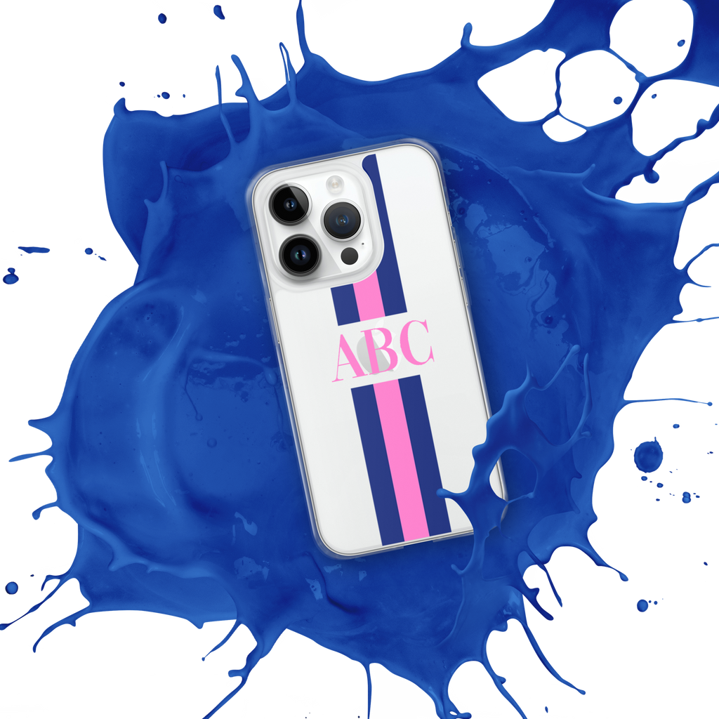 Monogrammed Striped iPhone Case