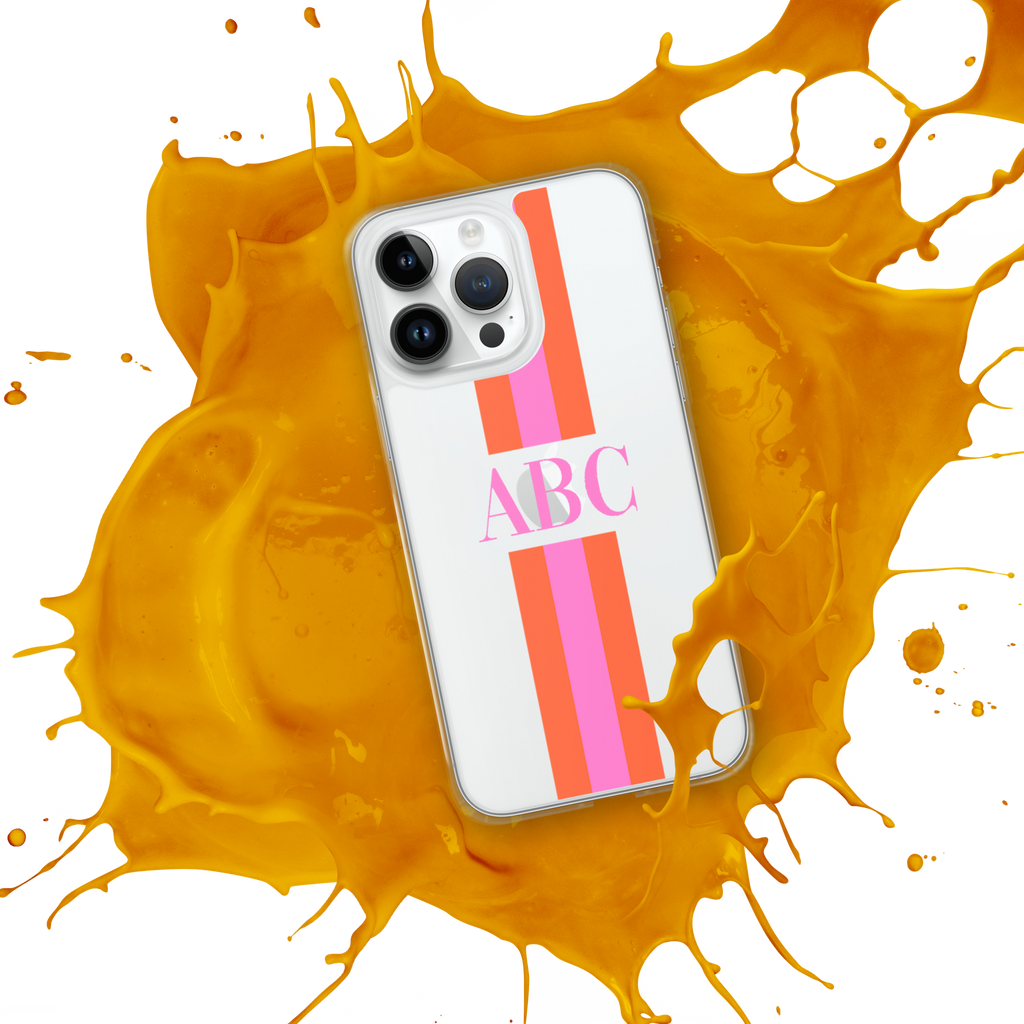 Monogrammed Striped iPhone Case