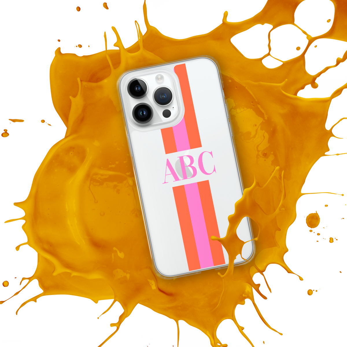 Monogrammed Striped iPhone Case