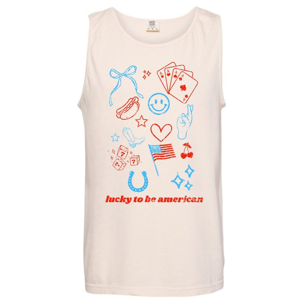 'Lucky To Be American' Tank Top