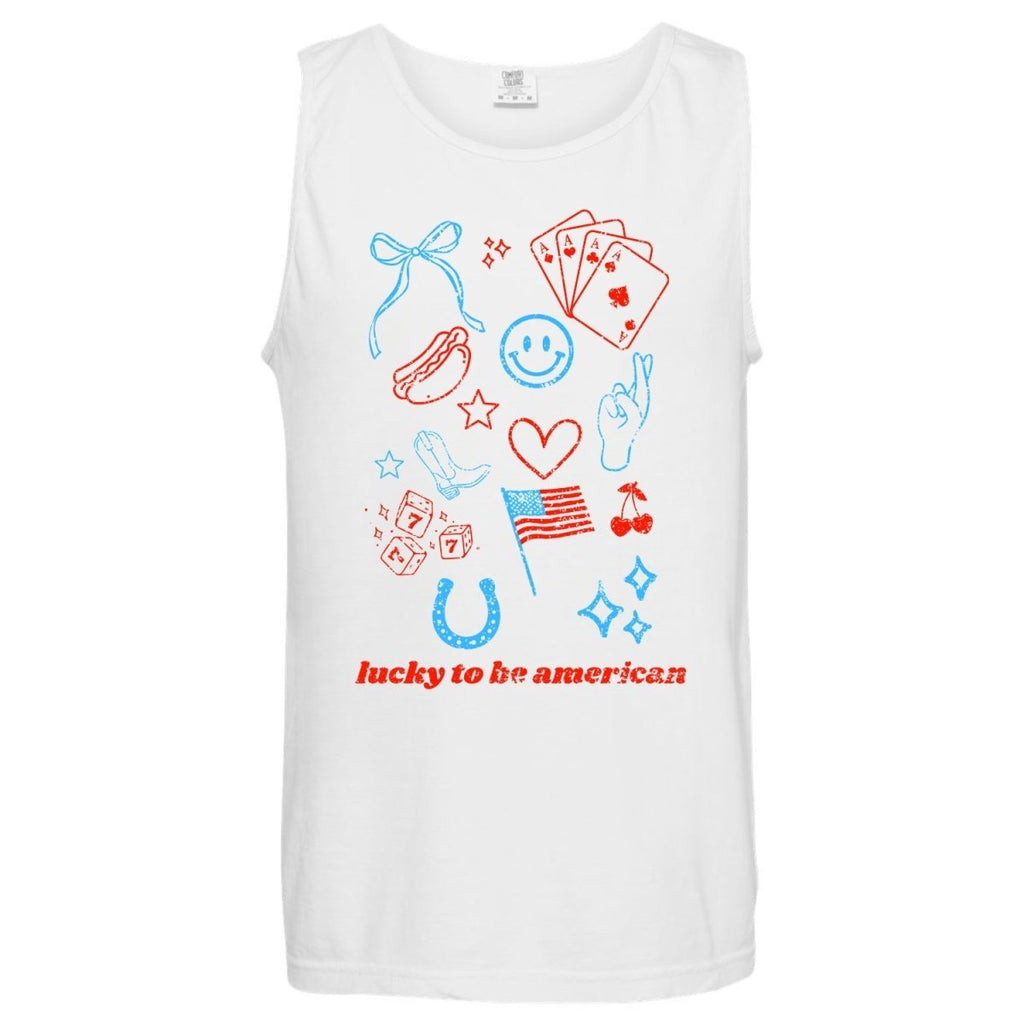 'Lucky To Be American' Tank Top