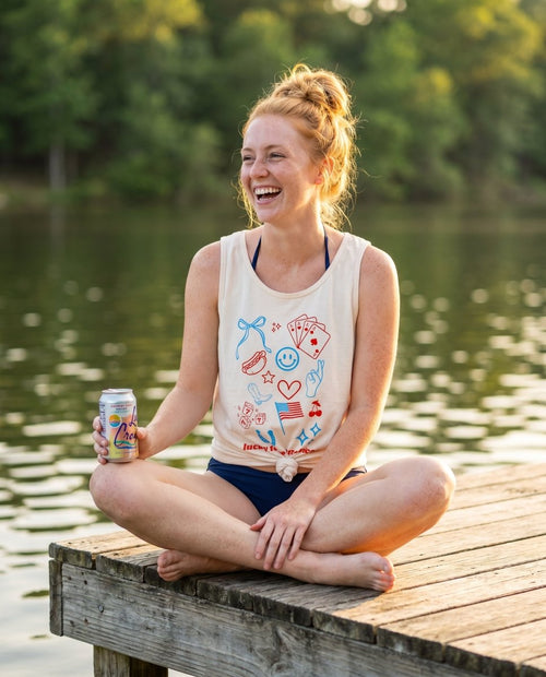'Lucky To Be American' Tank Top