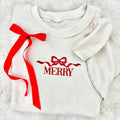 'Merry Bow' Corded Crewneck