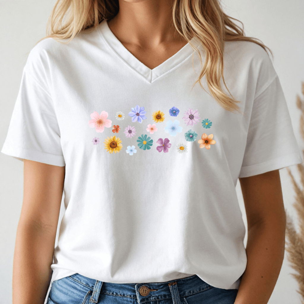 Parade of Flowers V-neck product image 4