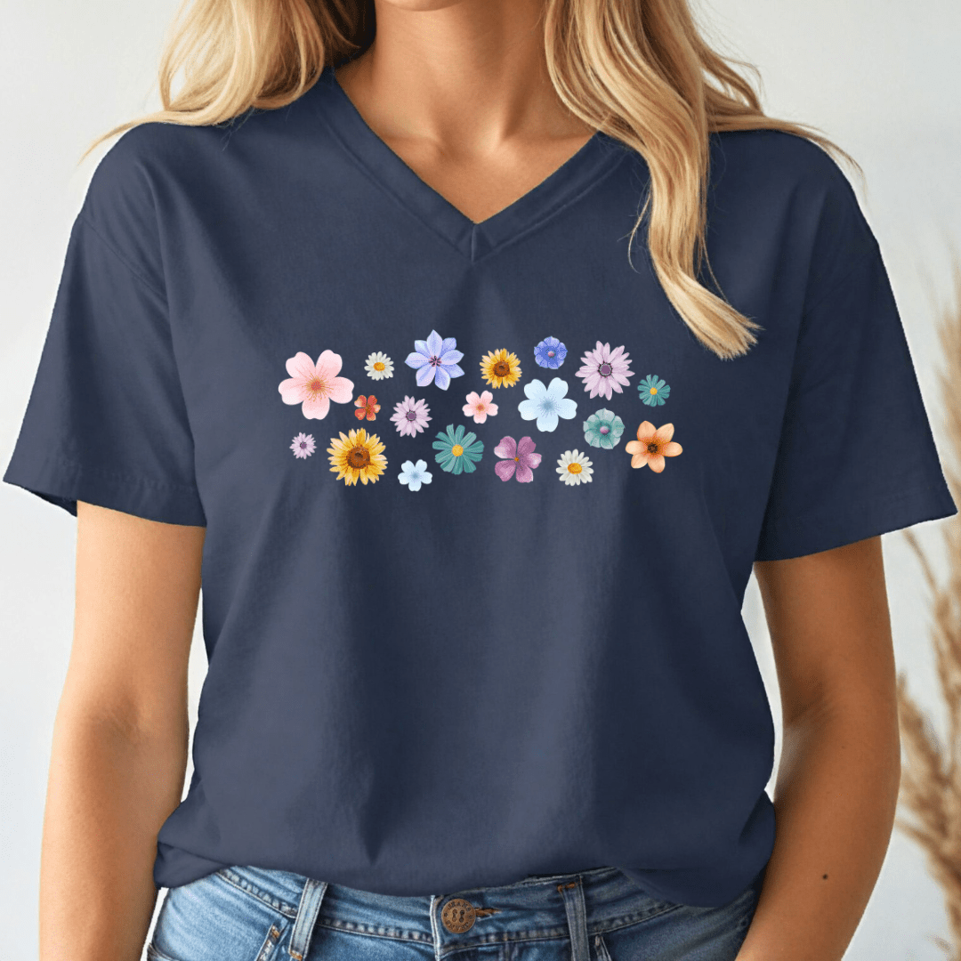 Parade of Flowers V-neck product image 3