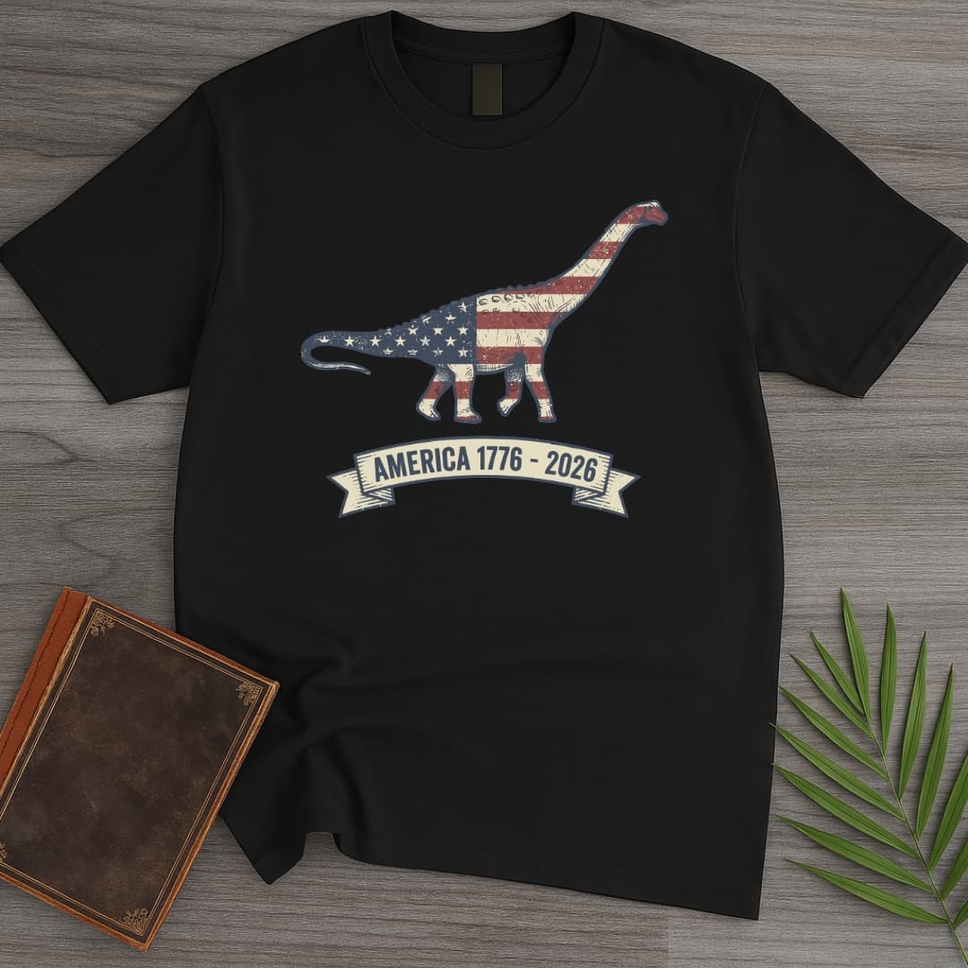 American Flag Brachiosaurus Americas 250th T-Shirt