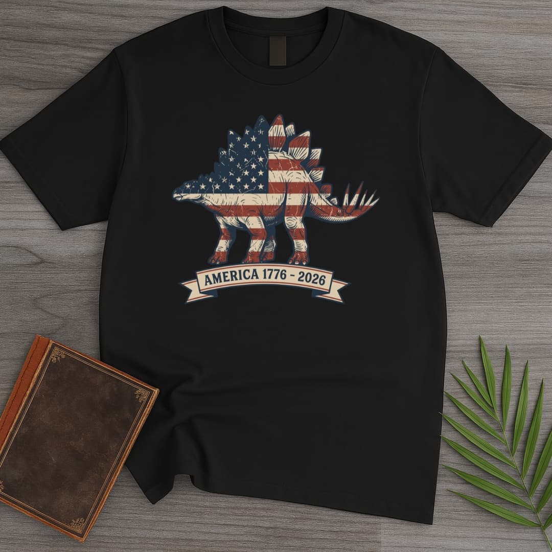 Americas 250th Heritage Plate Stegosaurus T-Shirt