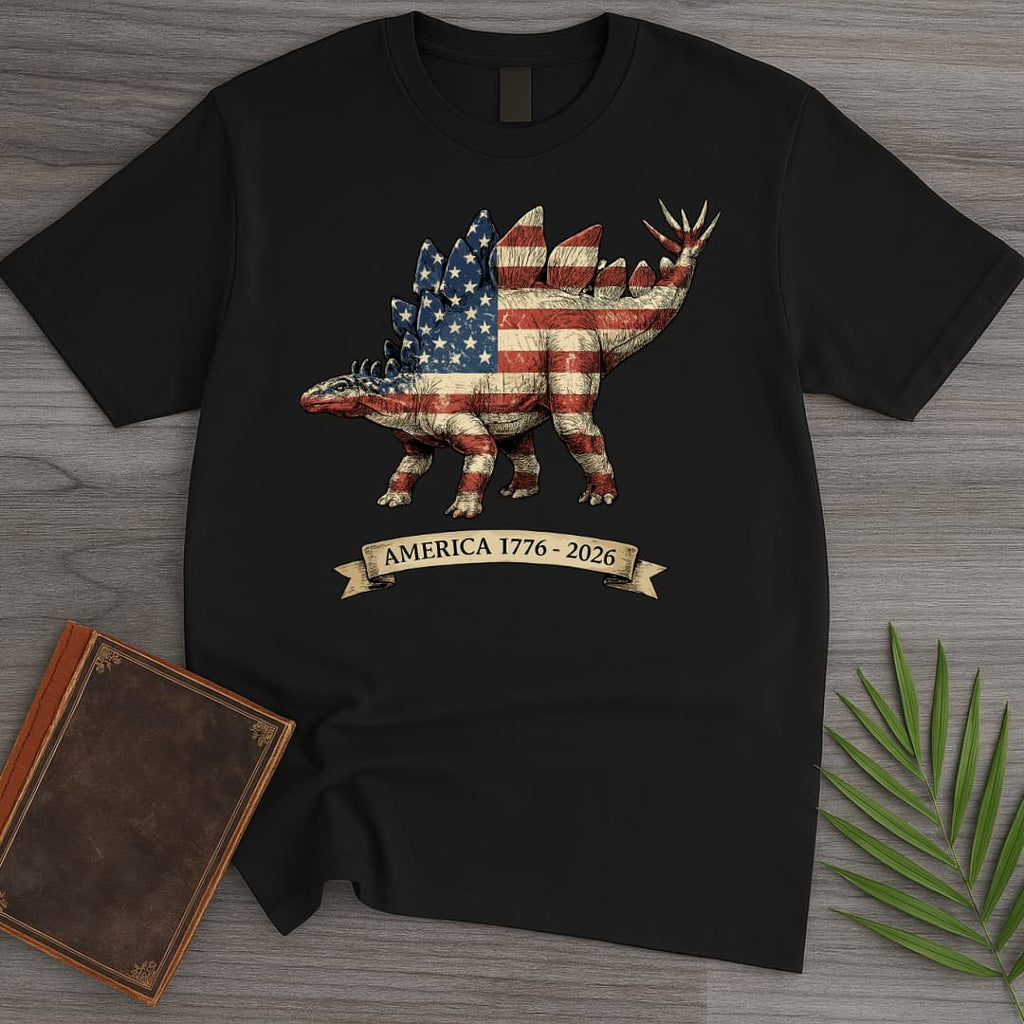 Americas 250th Spangled Spiketail Stegosaurus T-Shirt