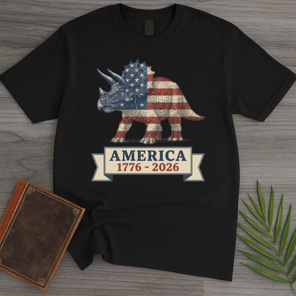 Patriotic Triceratops Americas 250th T-Shirt