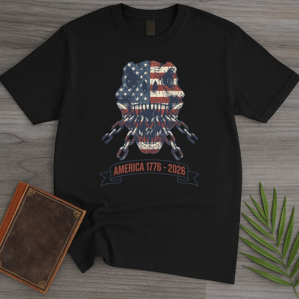 T-Rex Skull Chains Americas 250th T-Shirt
