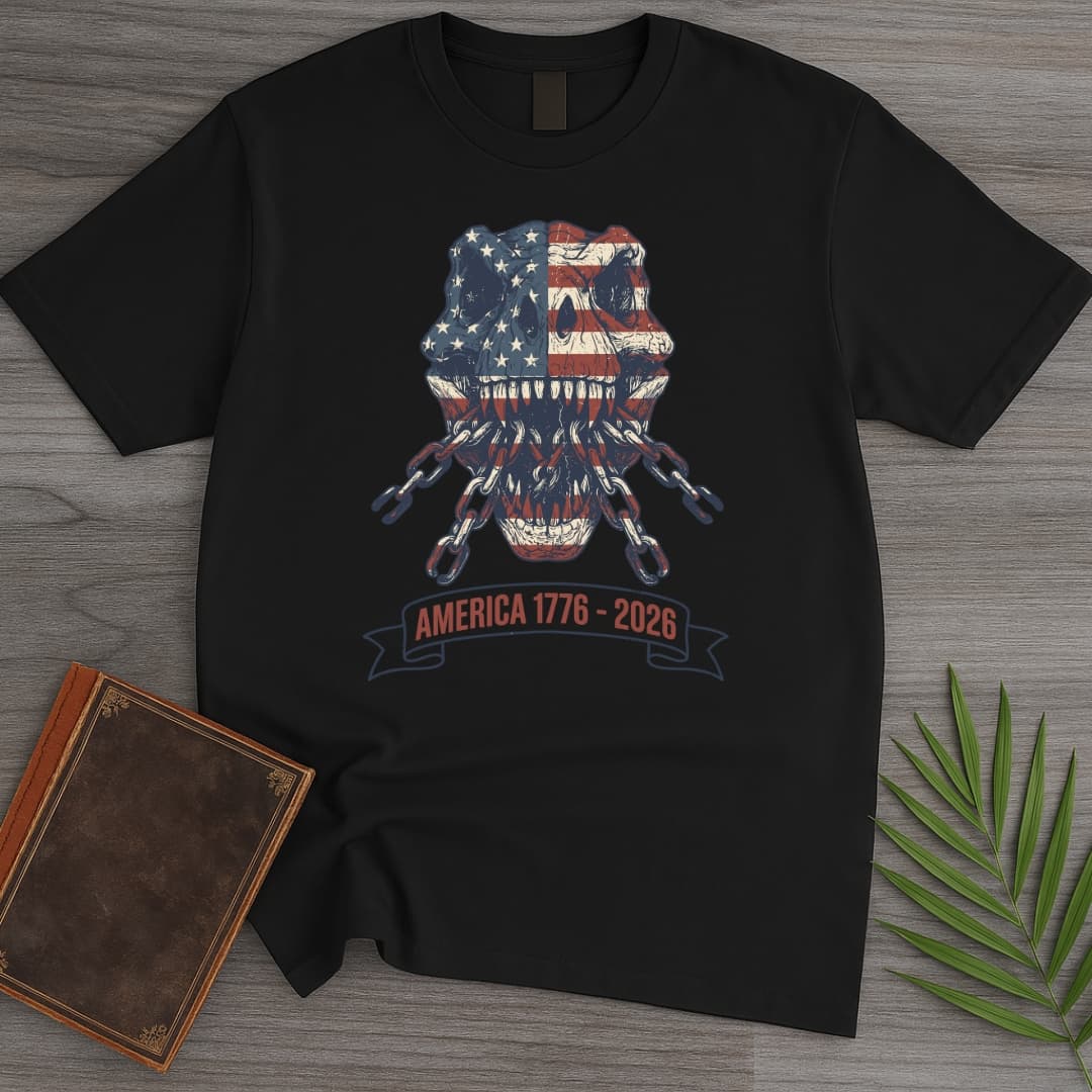 T-Rex Skull Chains Americas 250th T-Shirt