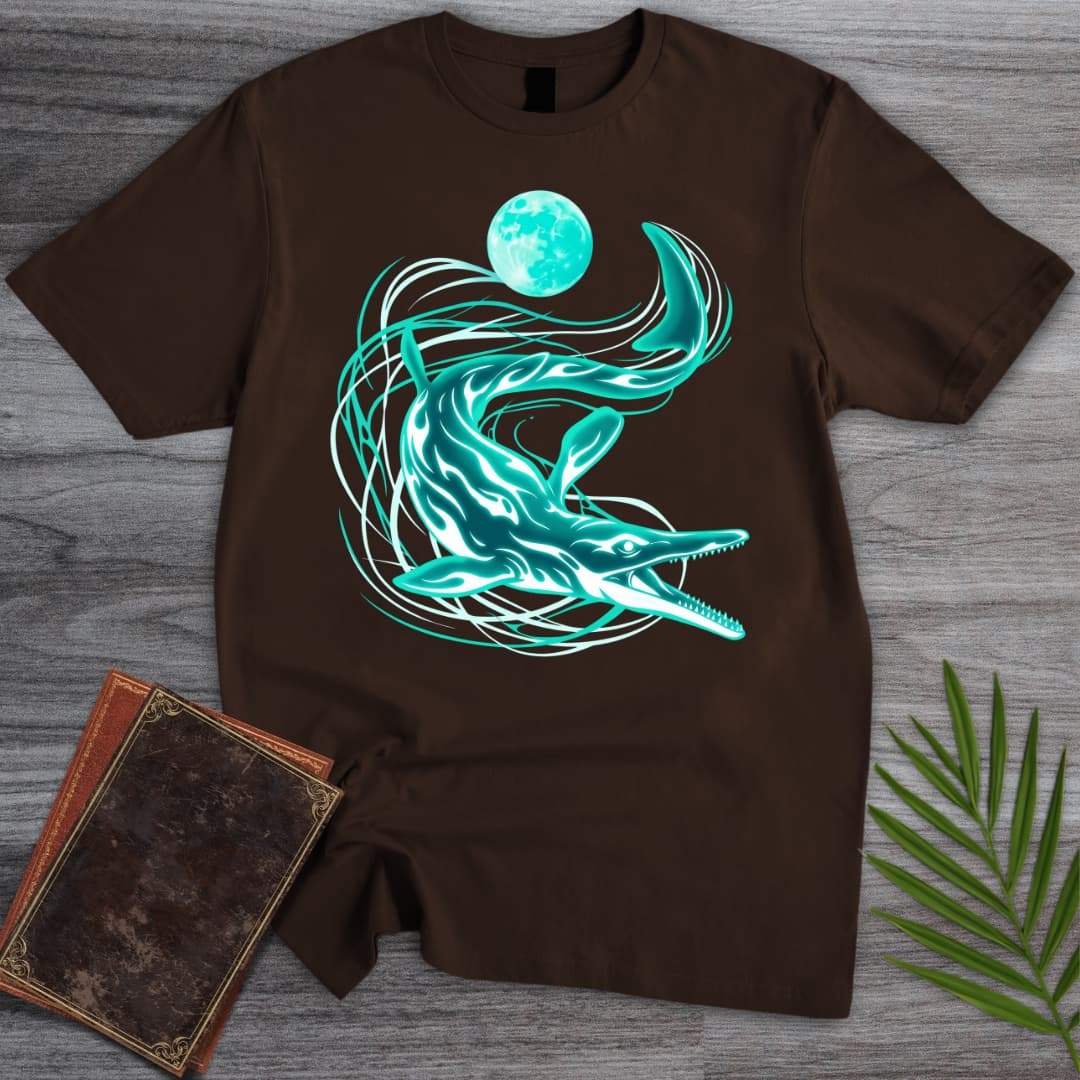 A Blue Mosasaurus Moon T-Shirt