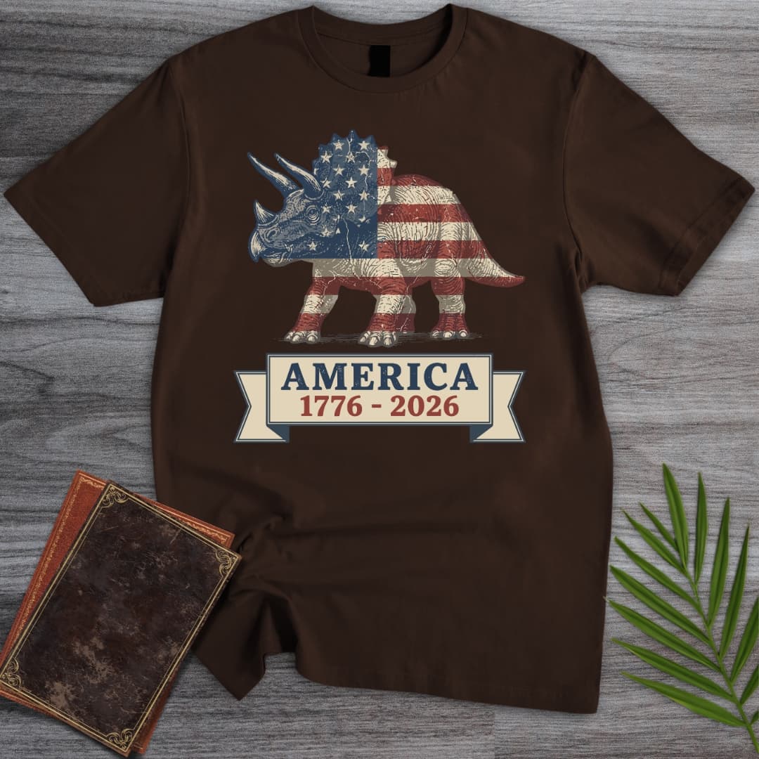 Patriotic Triceratops Americas 250th T-Shirt