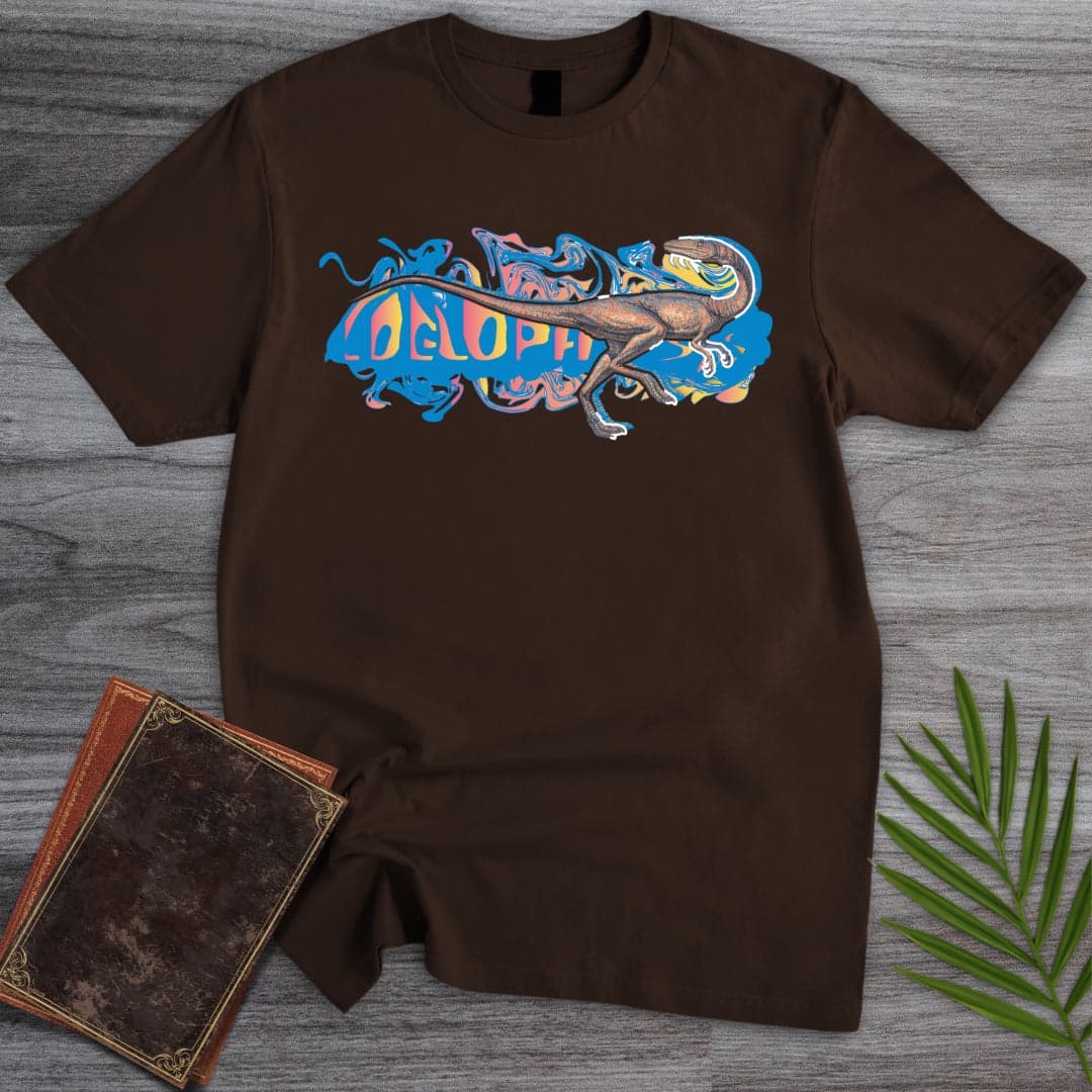 Triassic Melt Coelophysis Blue T-Shirt