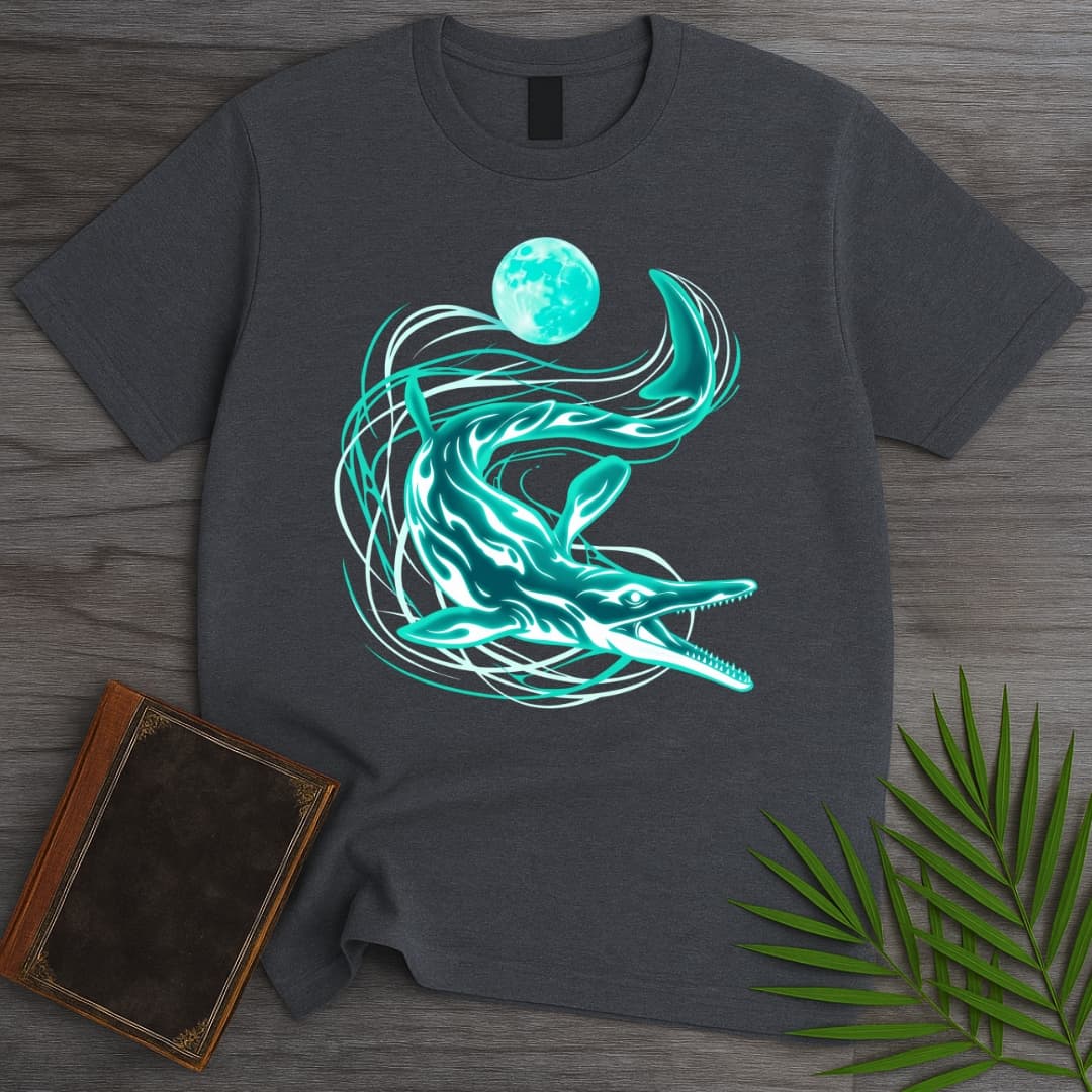A Blue Mosasaurus Moon T-Shirt