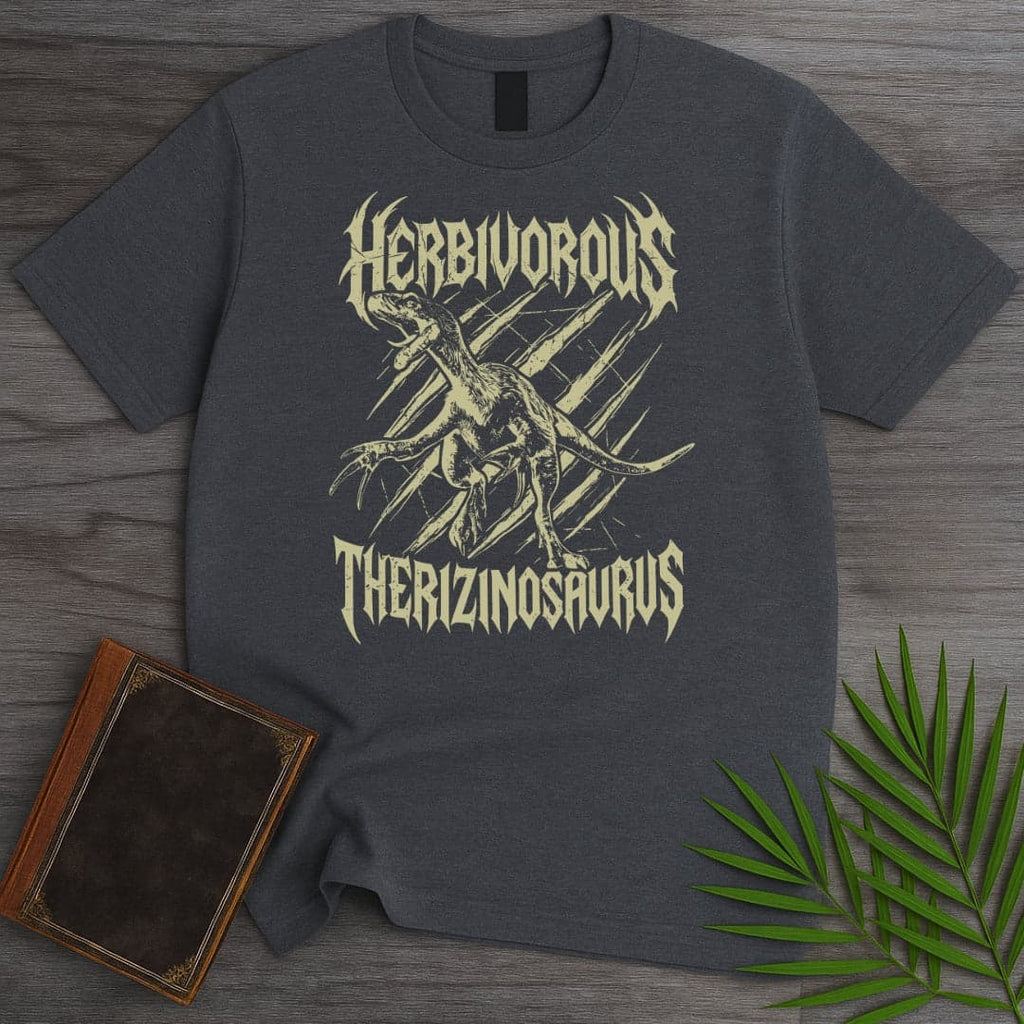 Herbivorous Metal Therizinosaurus T-Shirt
