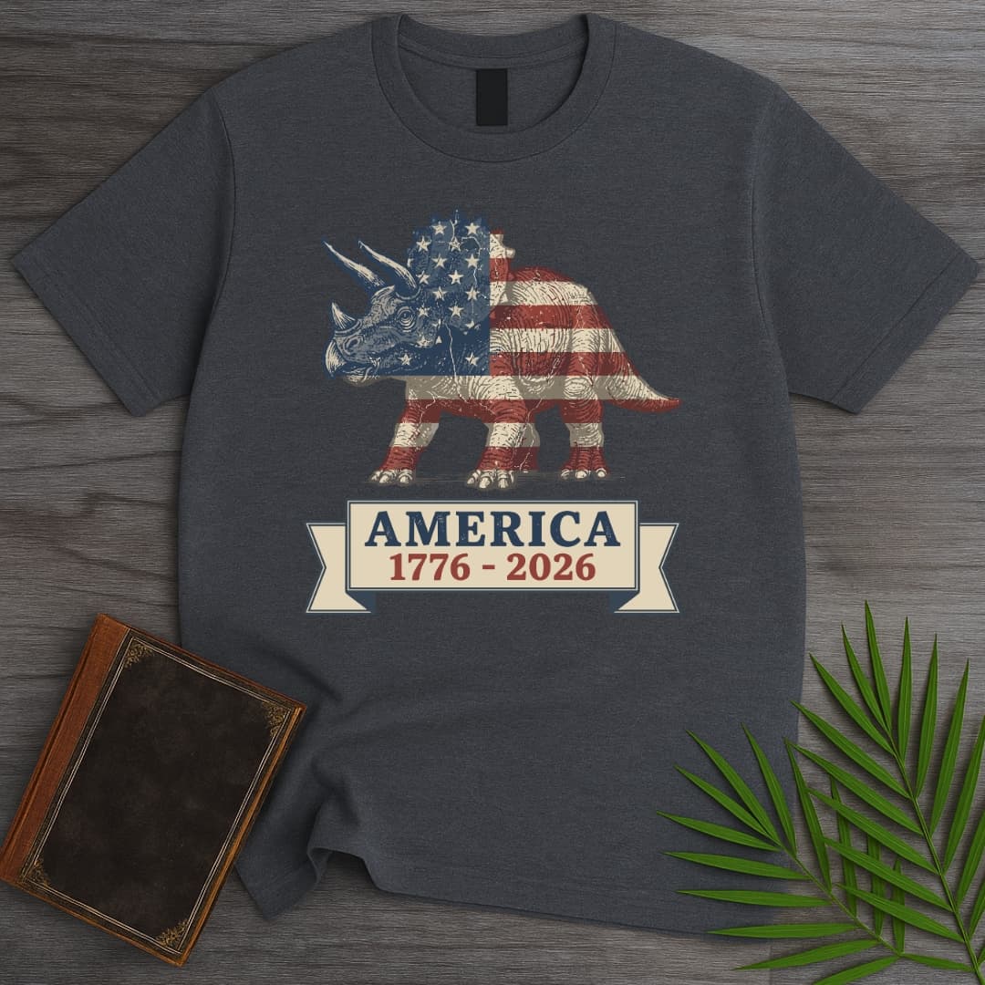 Patriotic Triceratops Americas 250th T-Shirt