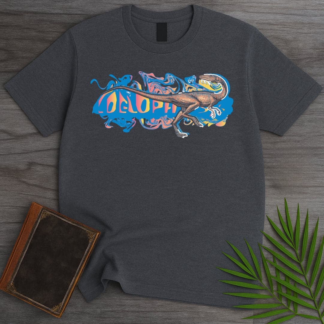 Triassic Melt Coelophysis Blue T-Shirt
