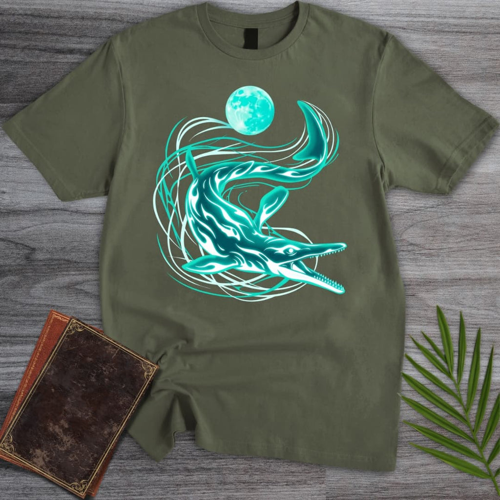 A Blue Mosasaurus Moon T-Shirt