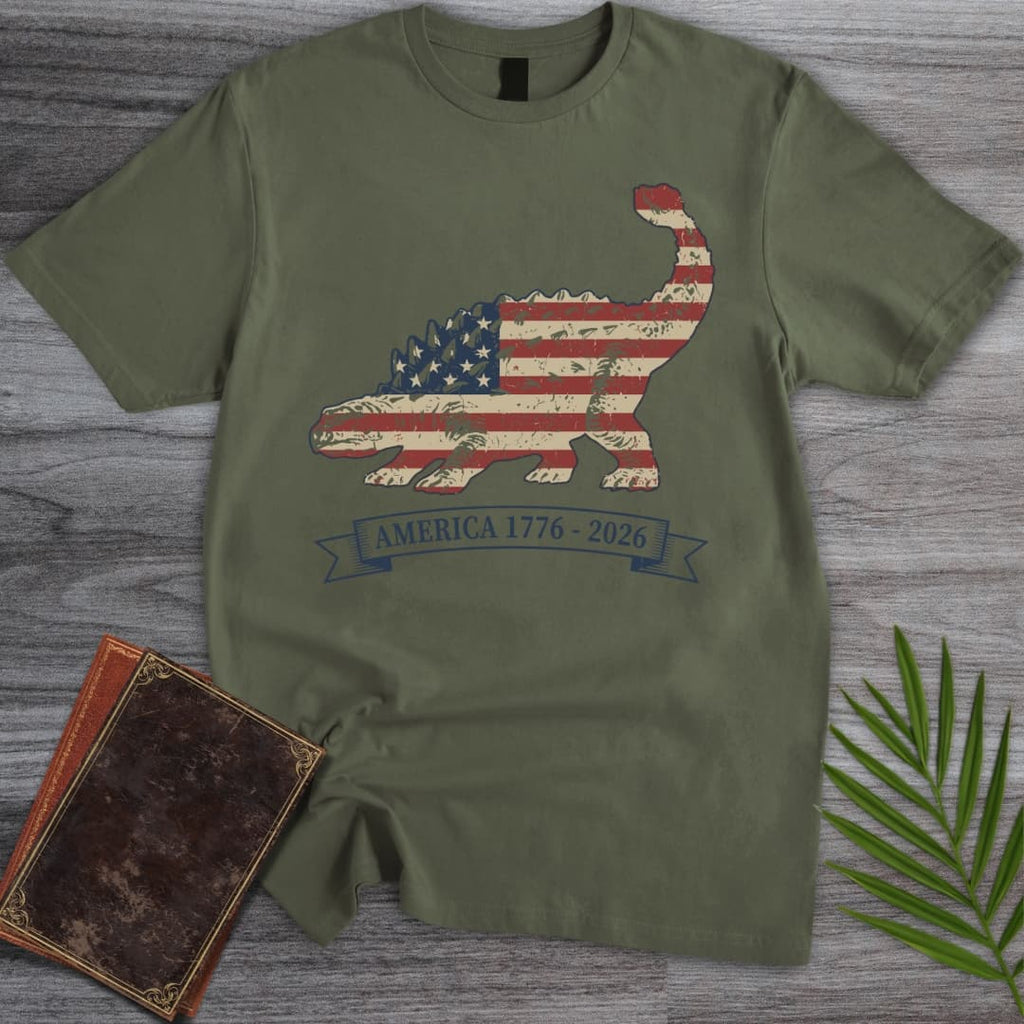 American Flag Ankylosaurus Americas 250th T-Shirt