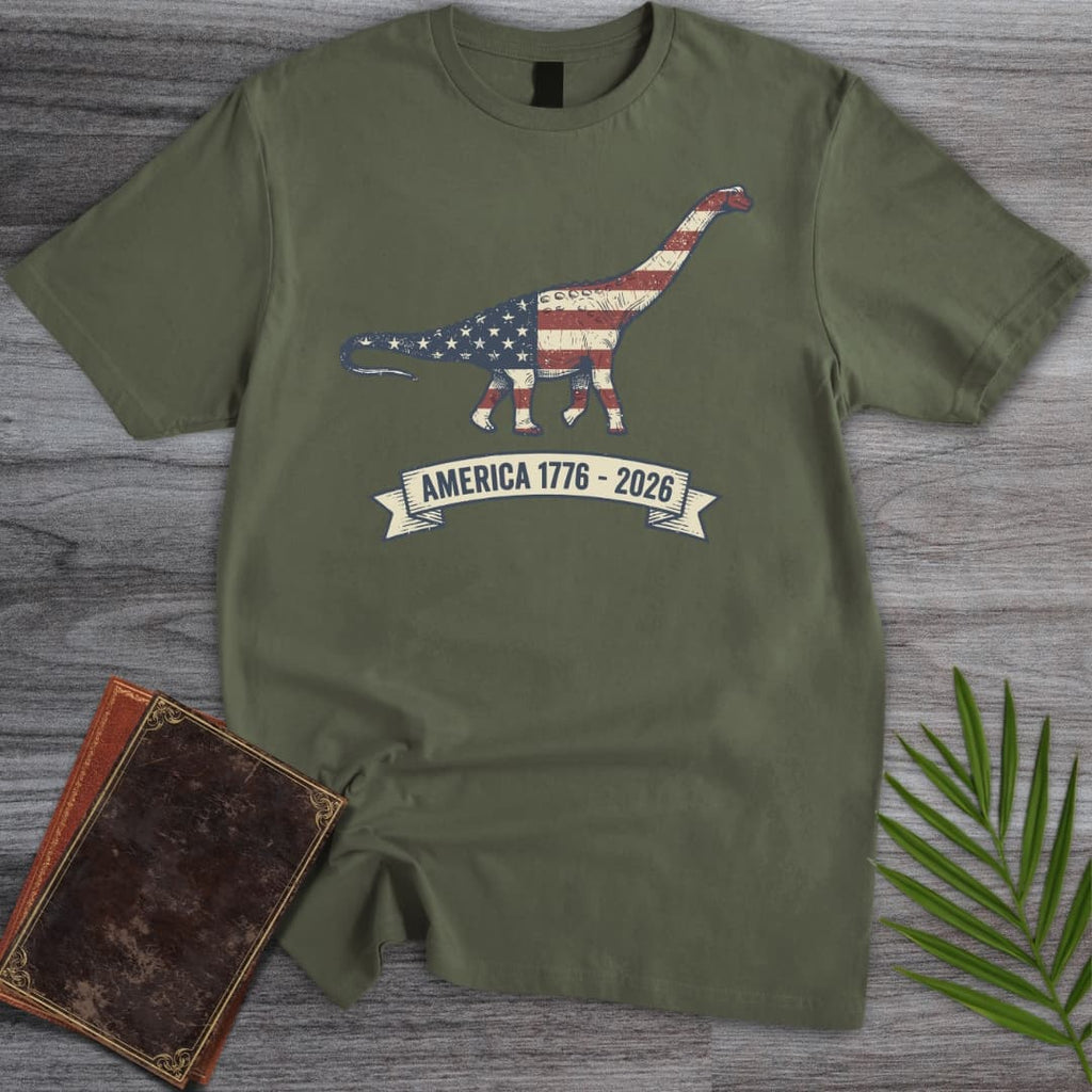 American Flag Brachiosaurus Americas 250th T-Shirt