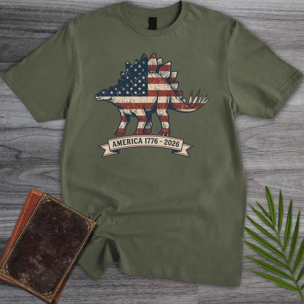 Americas 250th Heritage Plate Stegosaurus T-Shirt