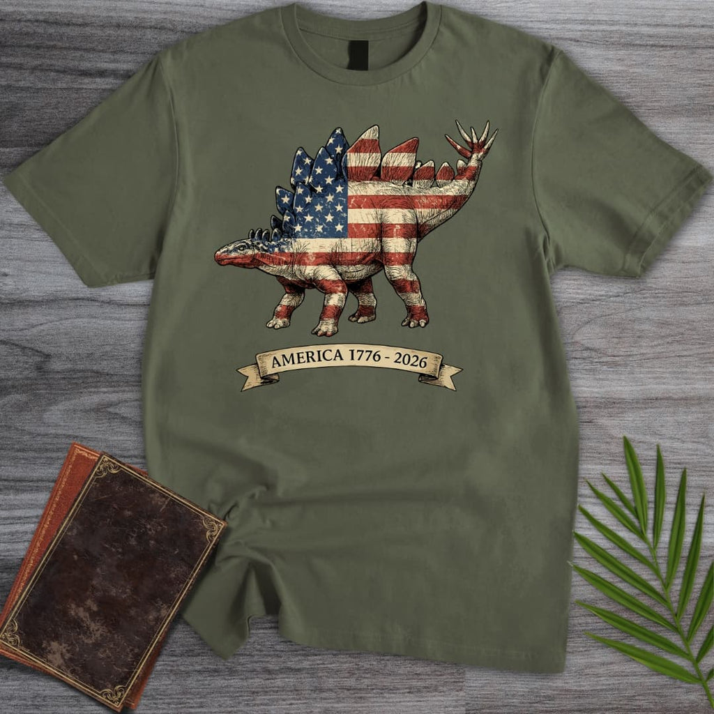 Americas 250th Spangled Spiketail Stegosaurus T-Shirt