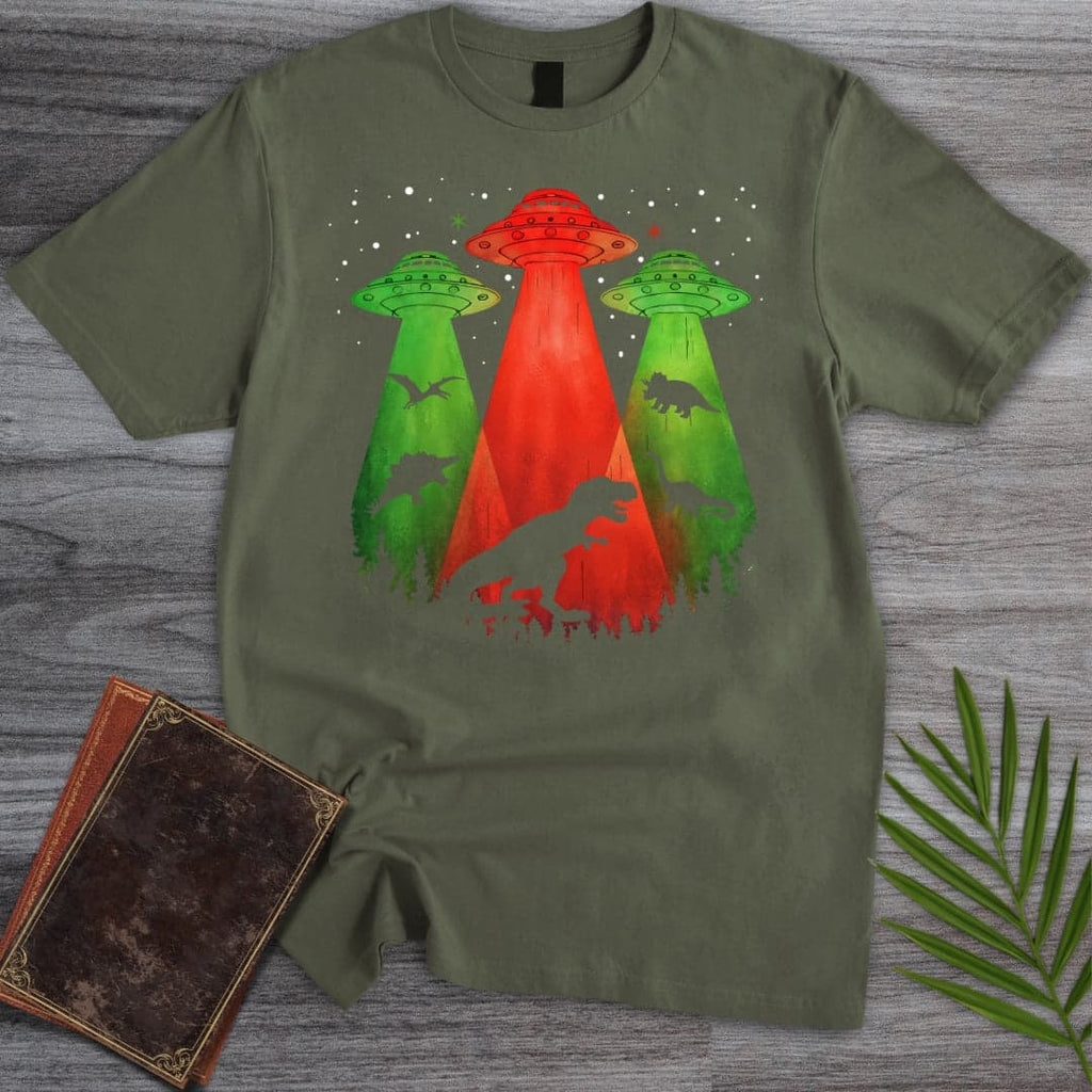 Dinosaur UFO Conspiracy T-Shirt