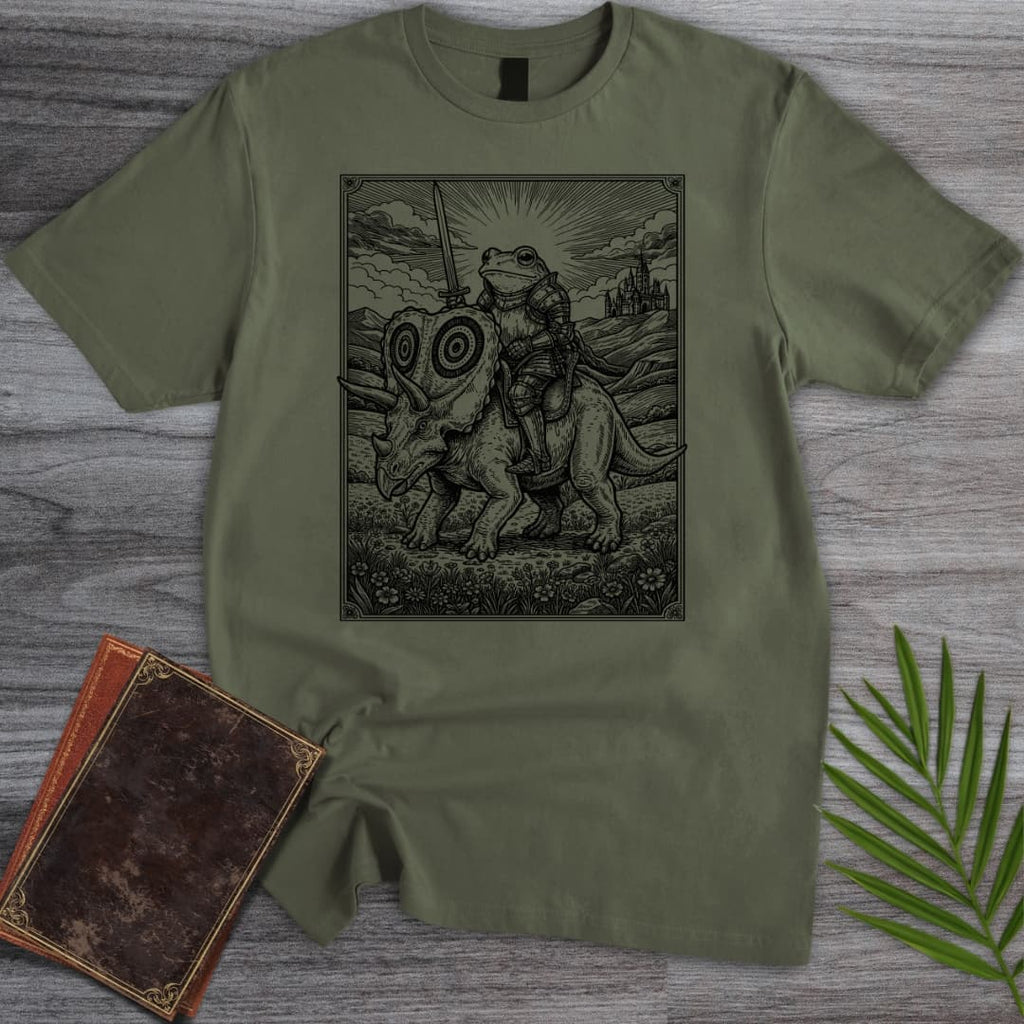 Frog Knight Torosaurus Rider T-Shirt
