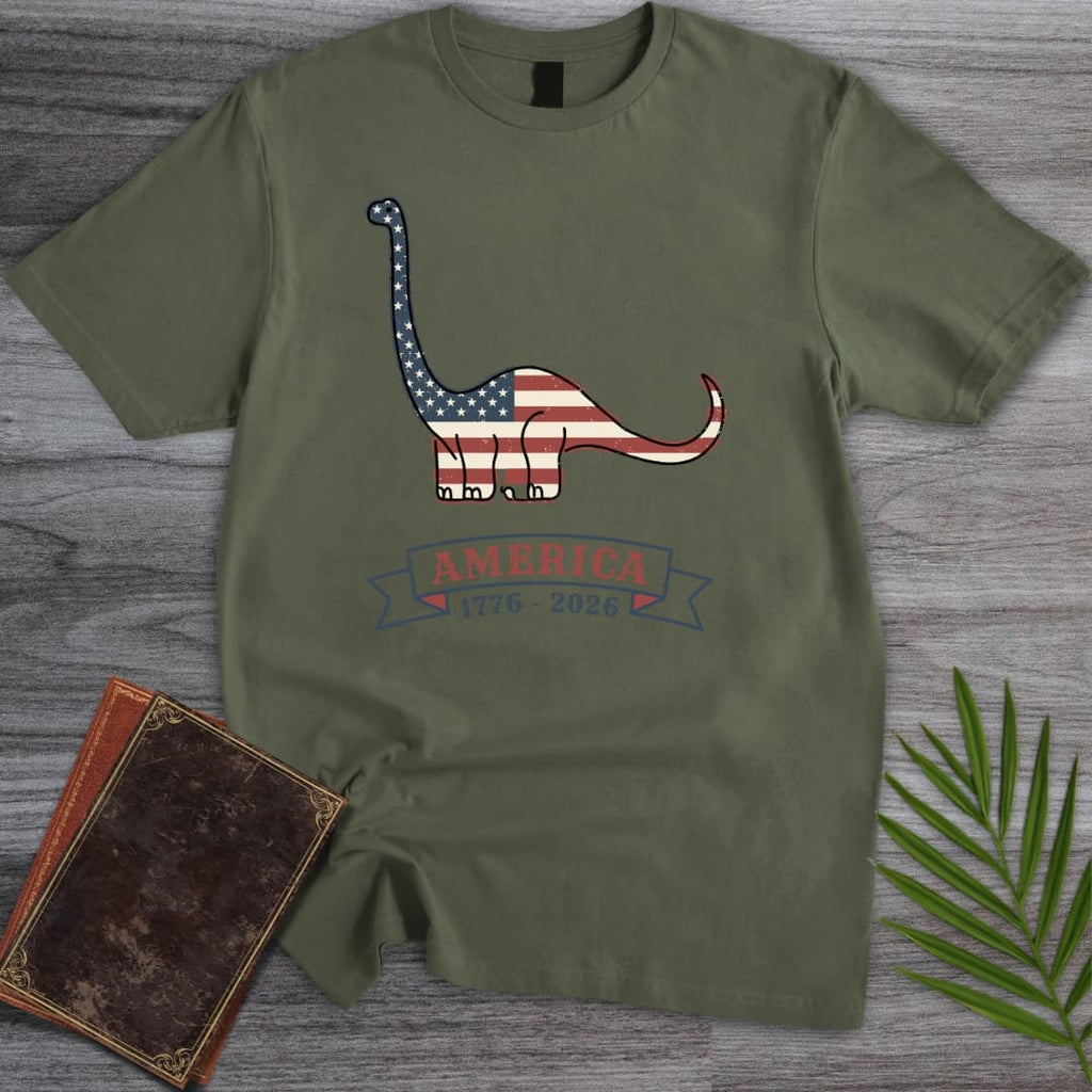 Patriotic Brachiosaurus Americas 250th T-Shirt