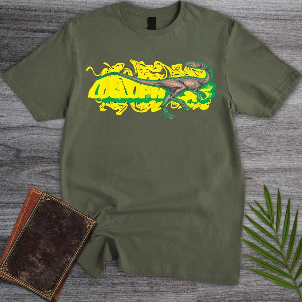 Triassic Melt Coelophysis Green T-Shirt