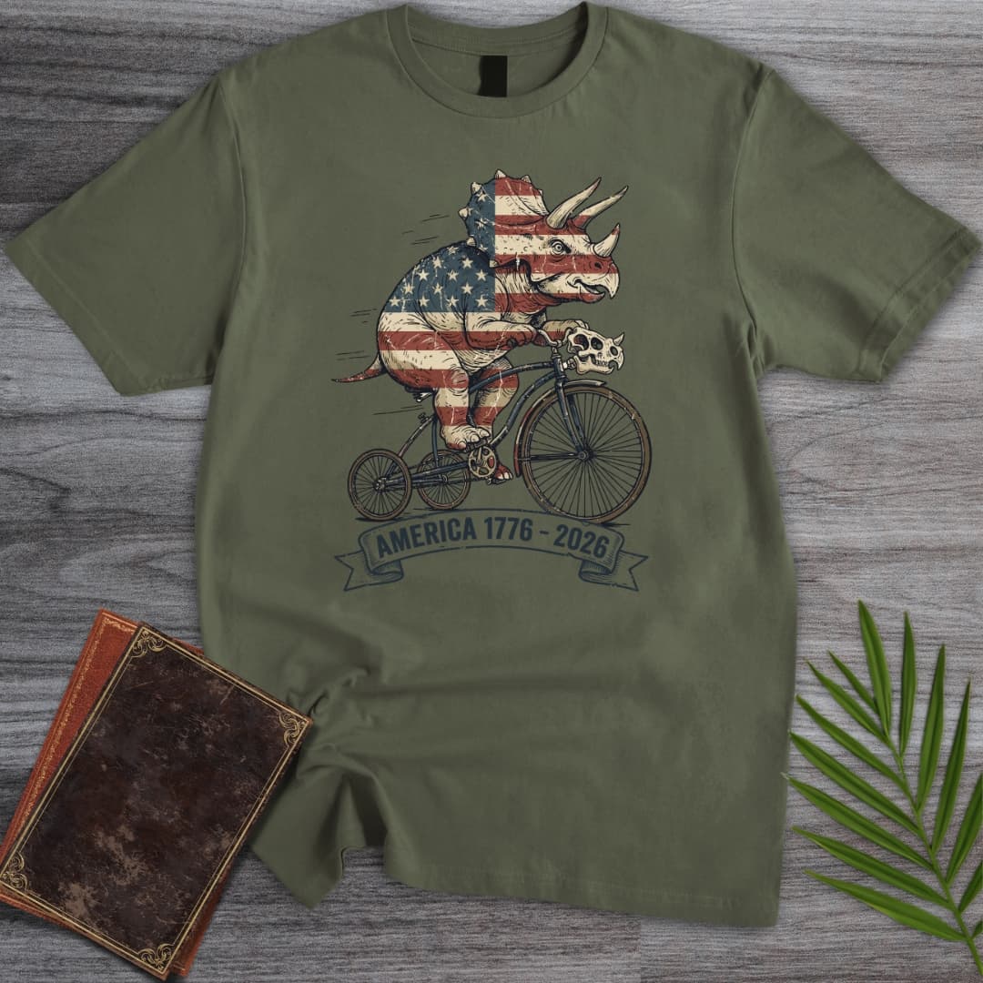 Triceratops Bicycle Americas 250th T-Shirt