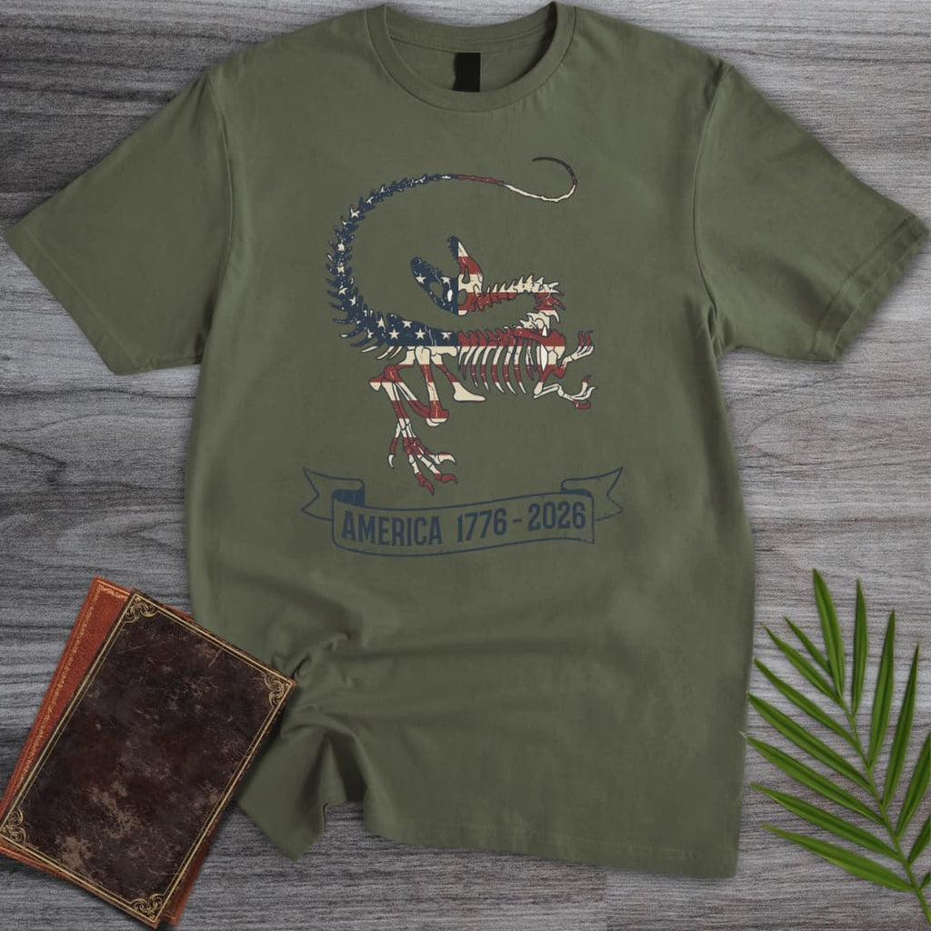 Velociraptor Fossil Americas 250th T-Shirt