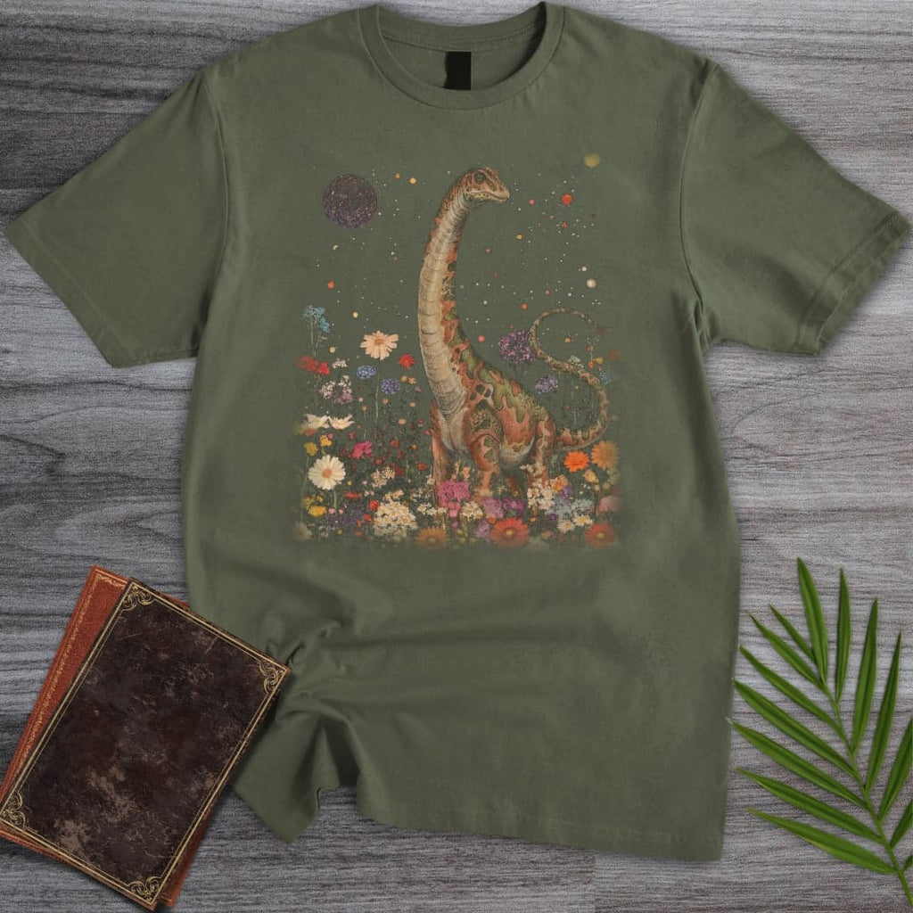 Vintage Floral Diplodocus T-Shirt