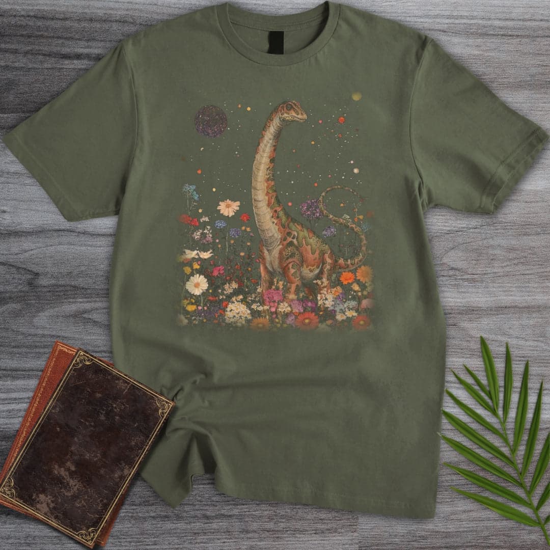 Vintage Floral Diplodocus T-Shirt