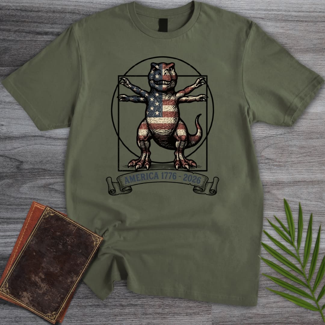 Vitruvian T-Rex Americas 250th T-Shirt