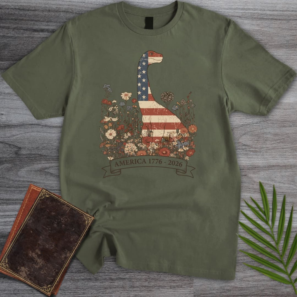 Wildflower Brachiosaurus Americas 250th T-Shirt