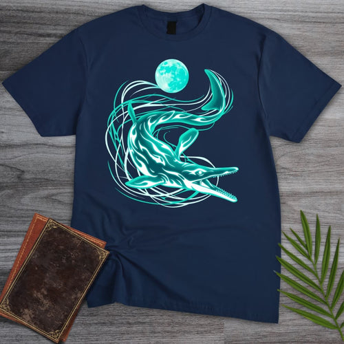 A Blue Mosasaurus Moon T-Shirt