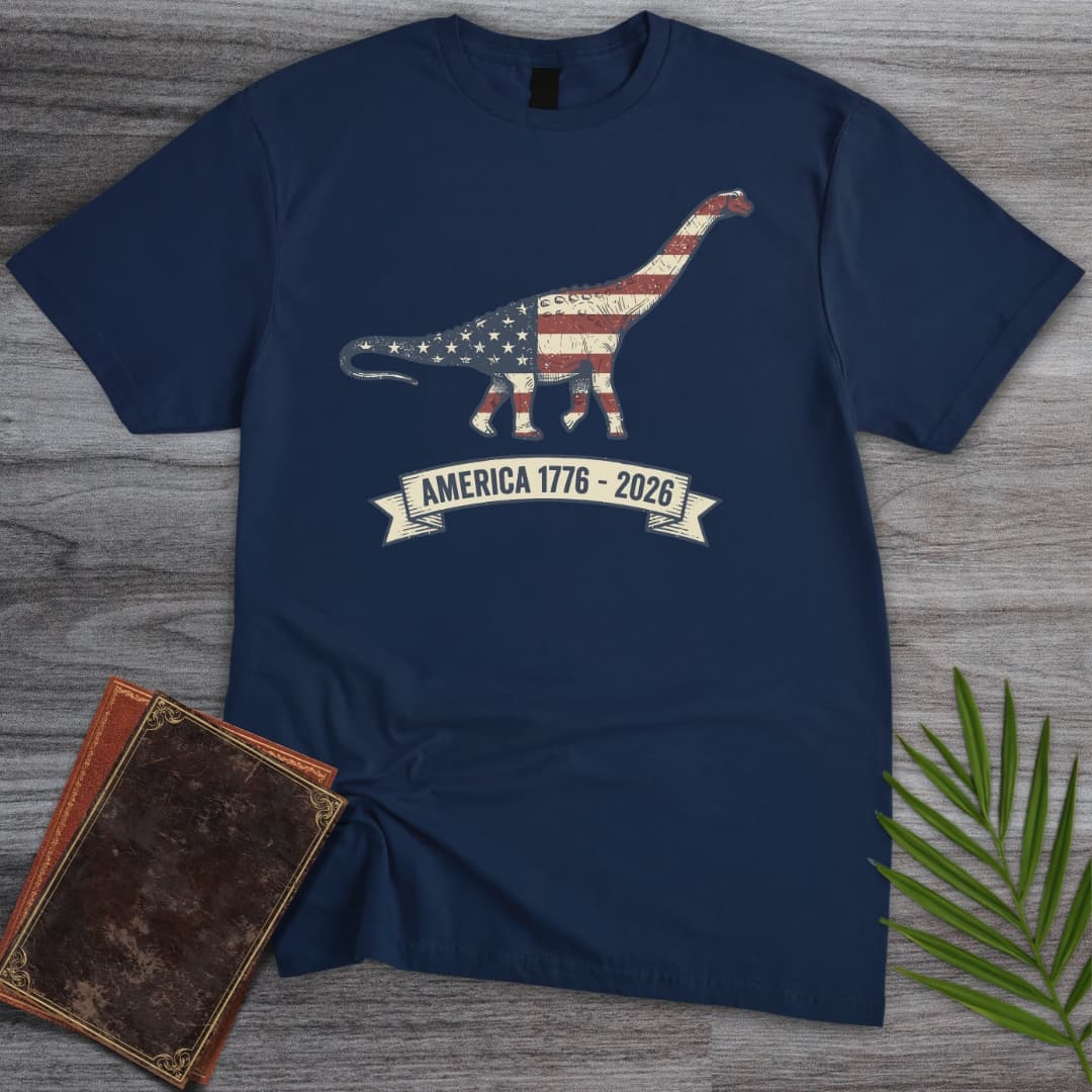 American Flag Brachiosaurus Americas 250th T-Shirt