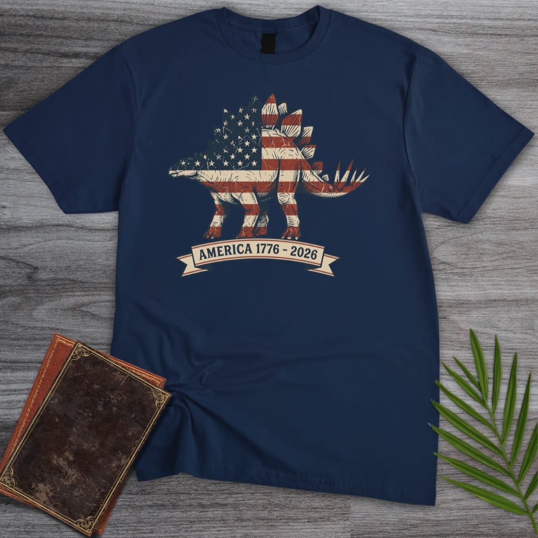 Americas 250th Heritage Plate Stegosaurus T-Shirt