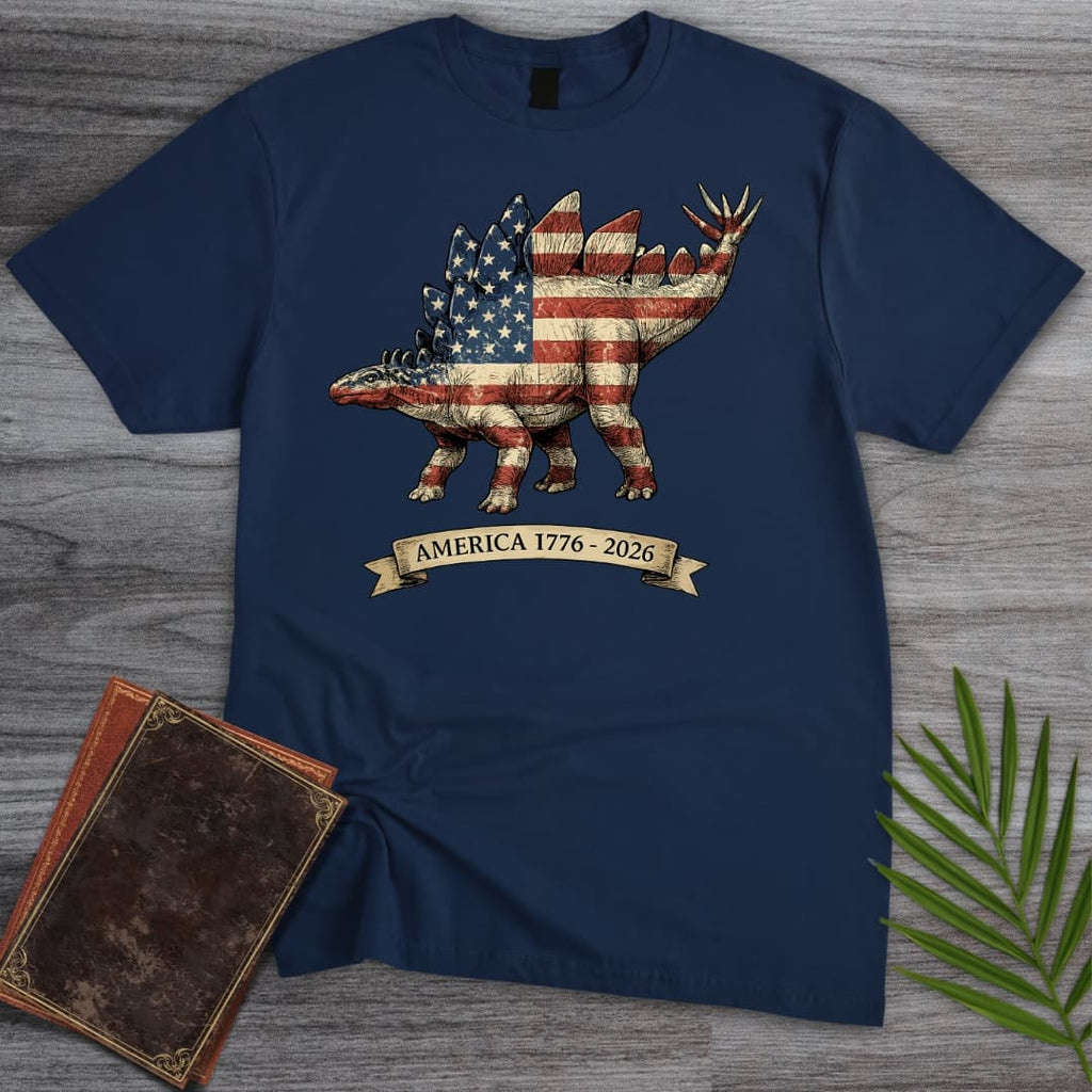 Americas 250th Spangled Spiketail Stegosaurus T-Shirt