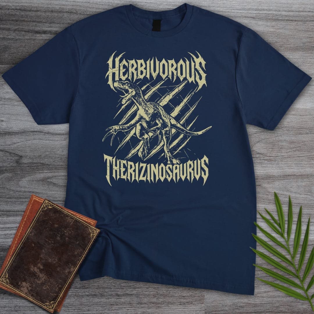 Herbivorous Metal Therizinosaurus T-Shirt