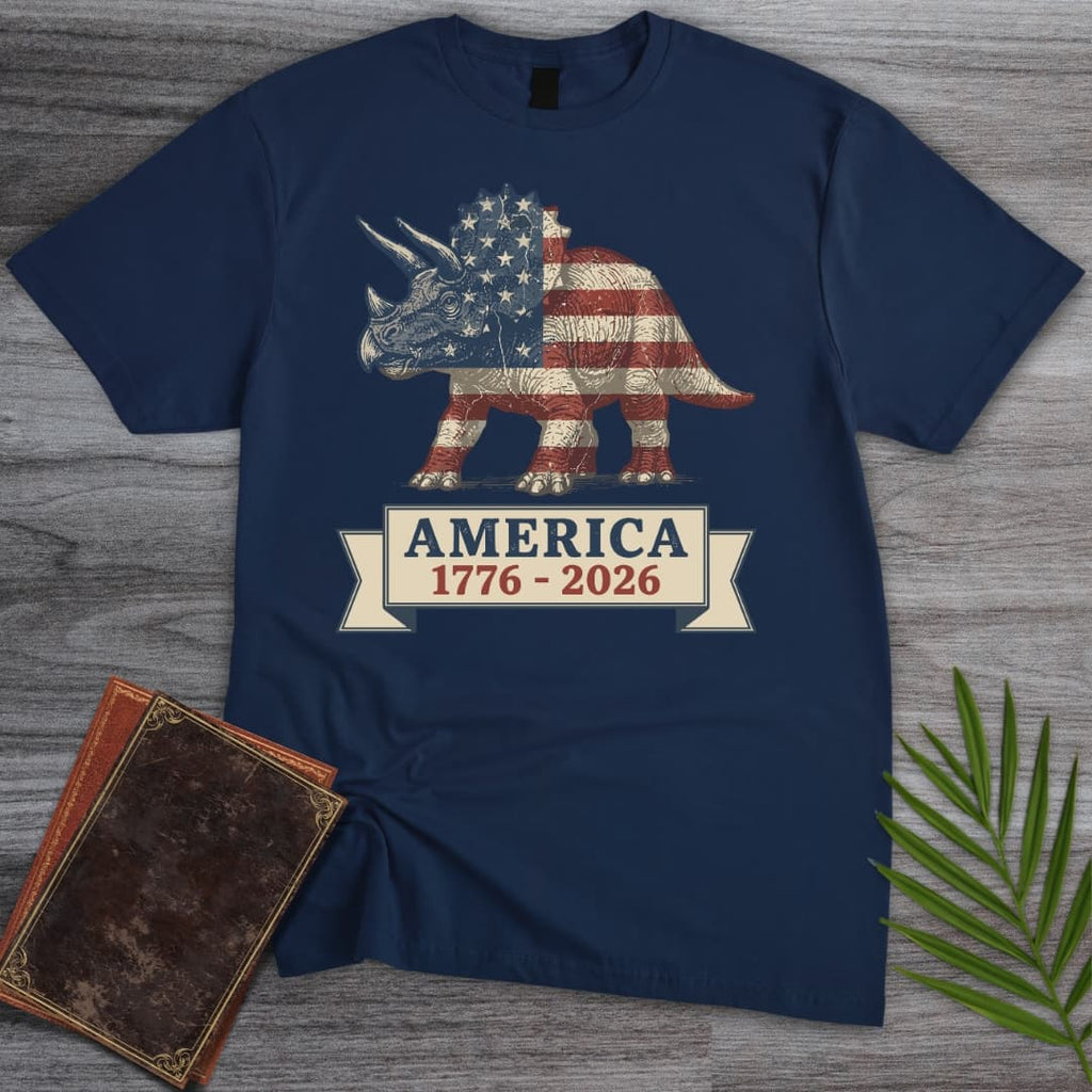 Patriotic Triceratops Americas 250th T-Shirt