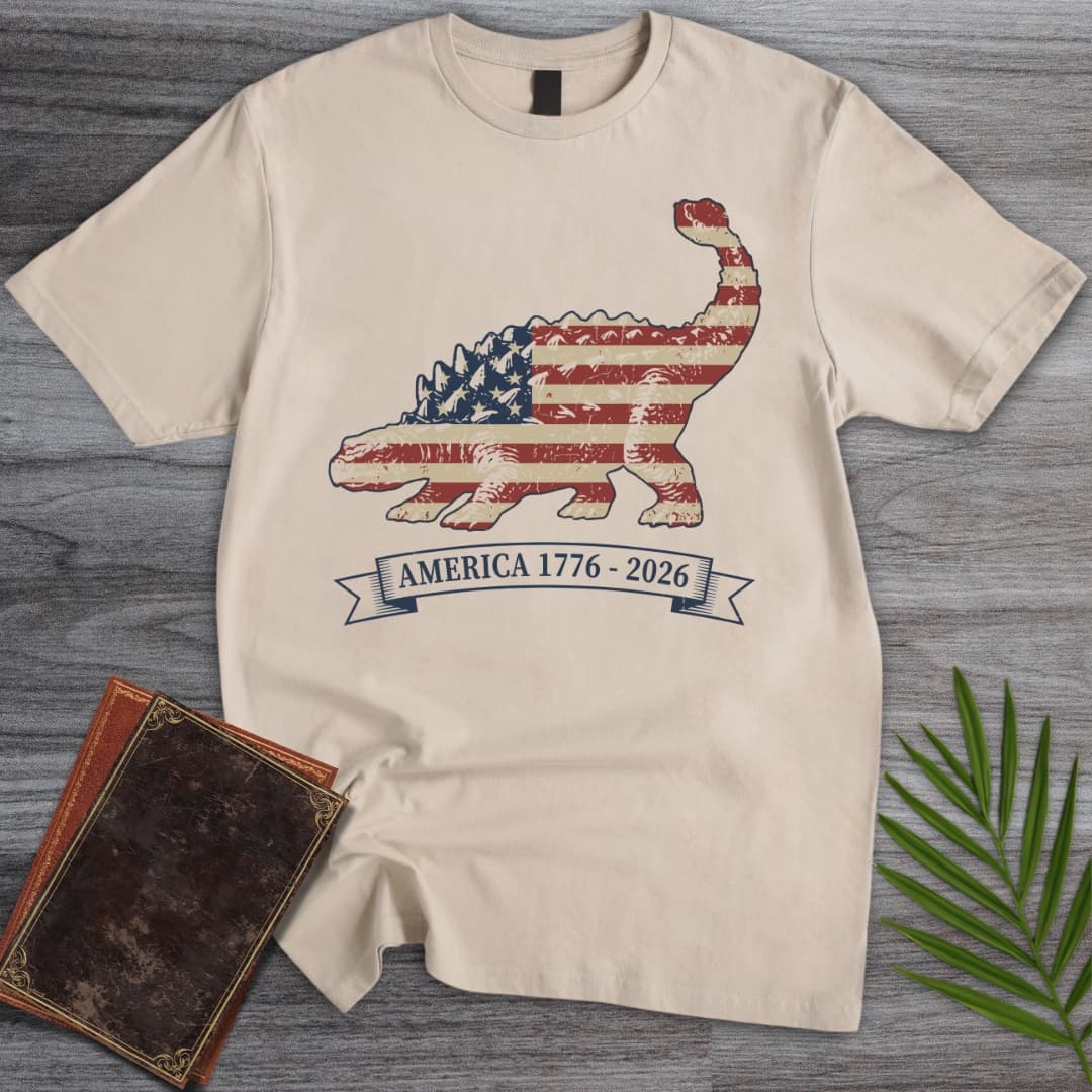 American Flag Ankylosaurus Americas 250th T-Shirt
