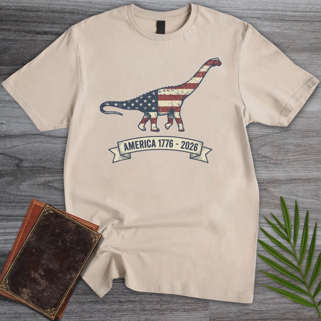 American Flag Brachiosaurus Americas 250th T-Shirt
