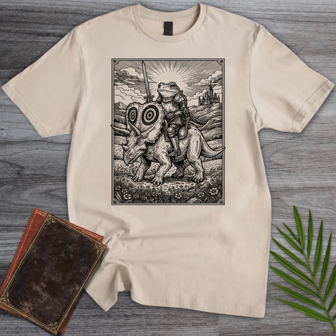 Frog Knight Torosaurus Rider T-Shirt